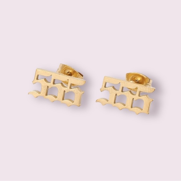 555 ANGEL NUMBER EARRINGS 555 - Picture 1 of 2